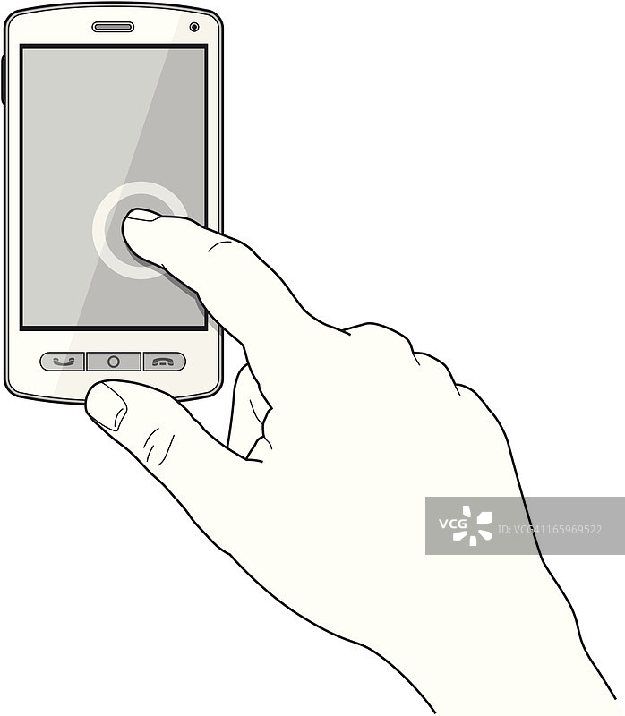 在触摸屏上点击图片素材