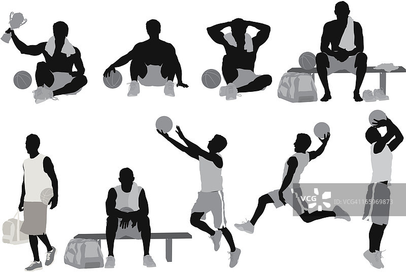 篮球运动员剪影图片素材