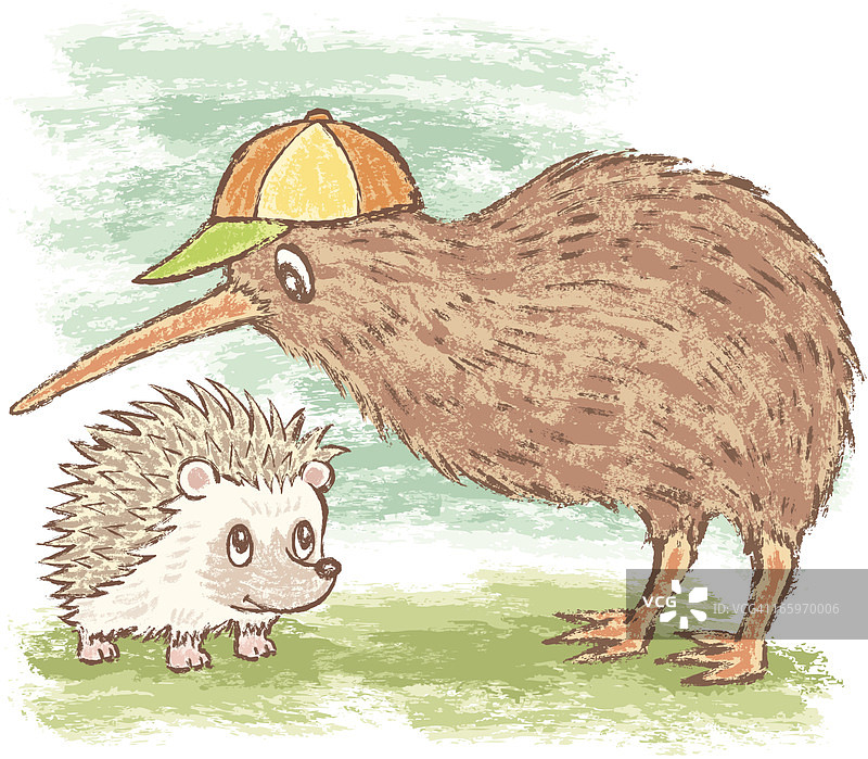 奇异鸟和刺猬图片素材