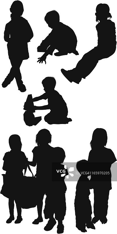 婴儿的多个轮廓图片素材