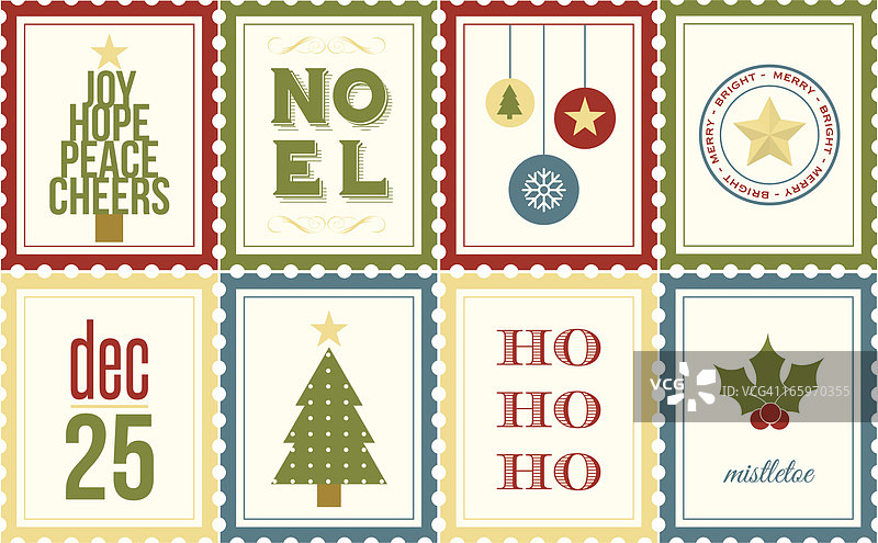 圣诞节邮票图片素材