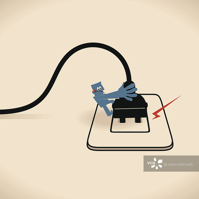 从插座上拔下电源线图片素材