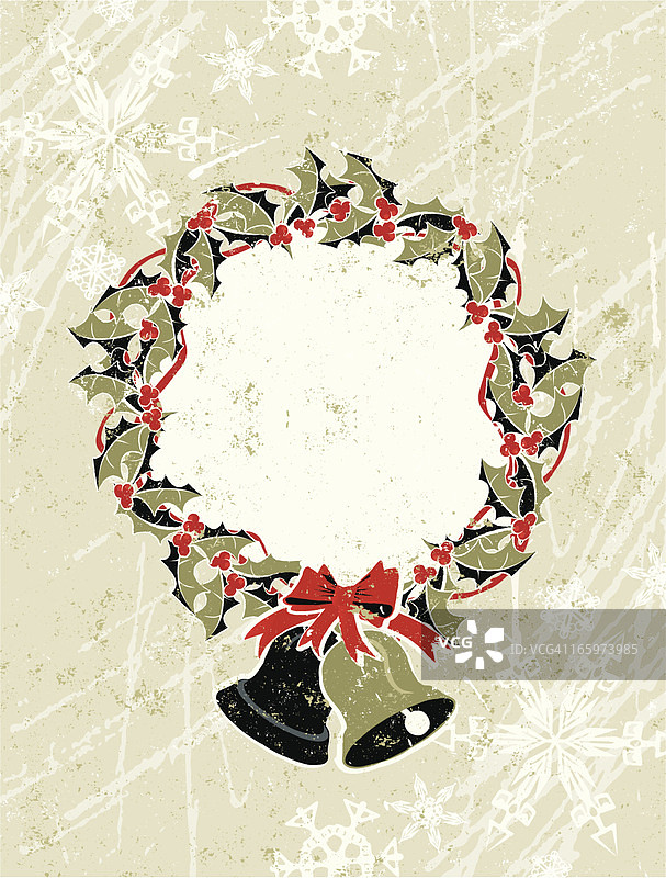 黑色和金色冬青树圣诞花环图片素材