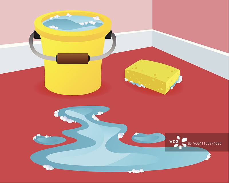 擦洗地板图片素材