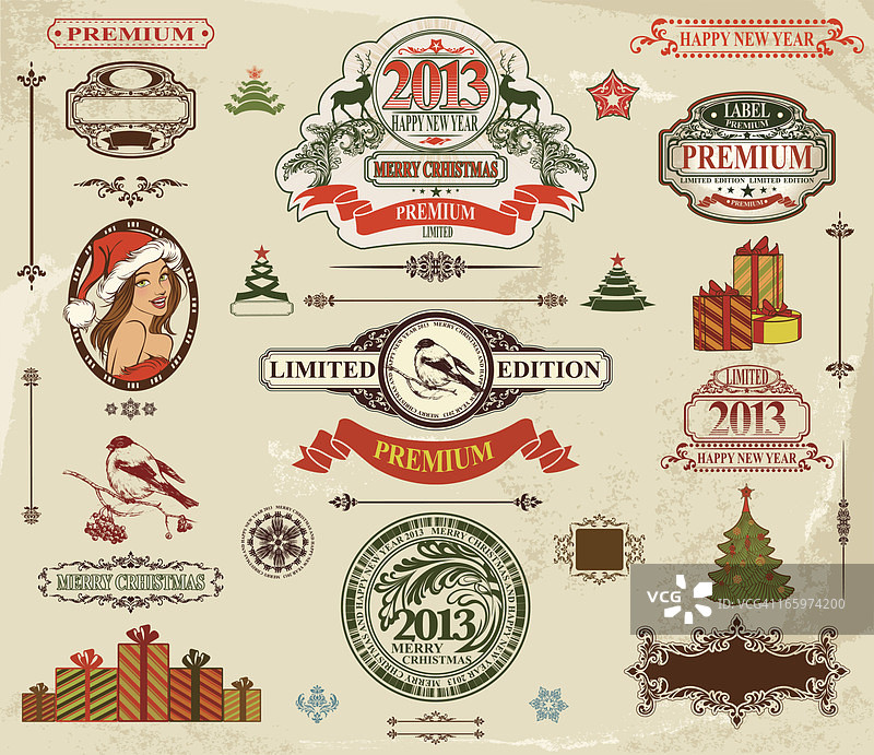 圣诞装饰套装图片素材