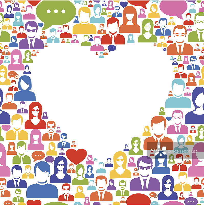 围绕爱心的通信图标图片素材