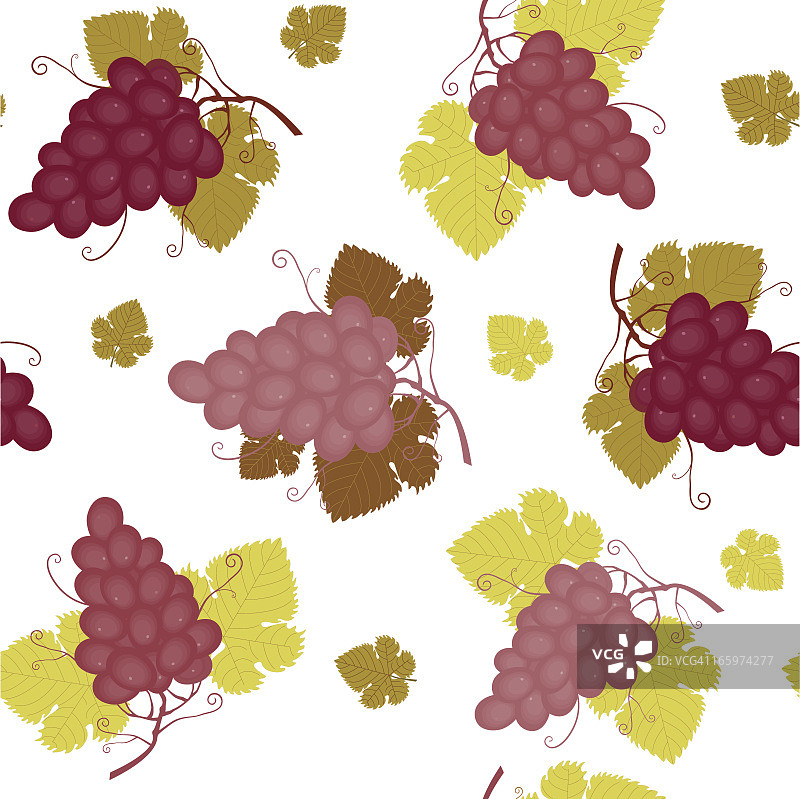 红色葡萄串无缝图案图片素材
