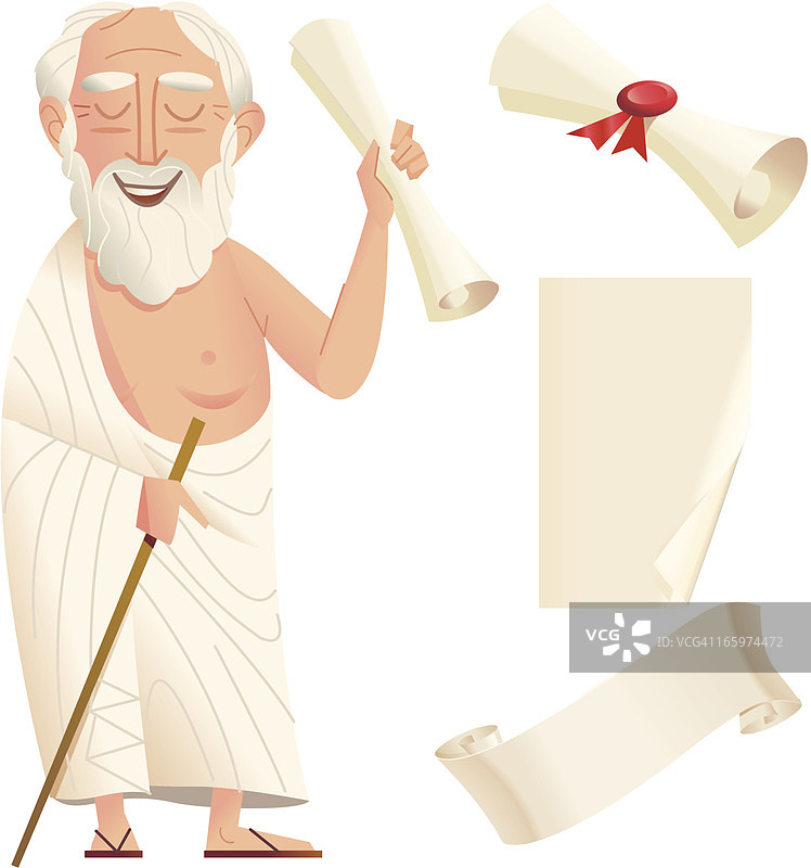 卷轴与苏格拉底图片素材