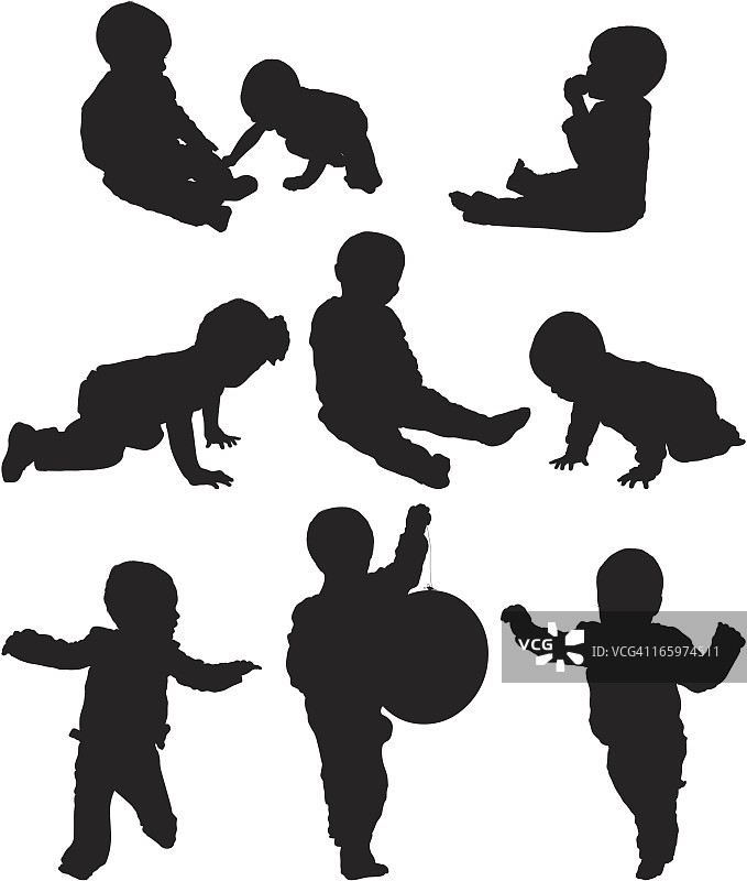 婴儿的多个图像图片素材