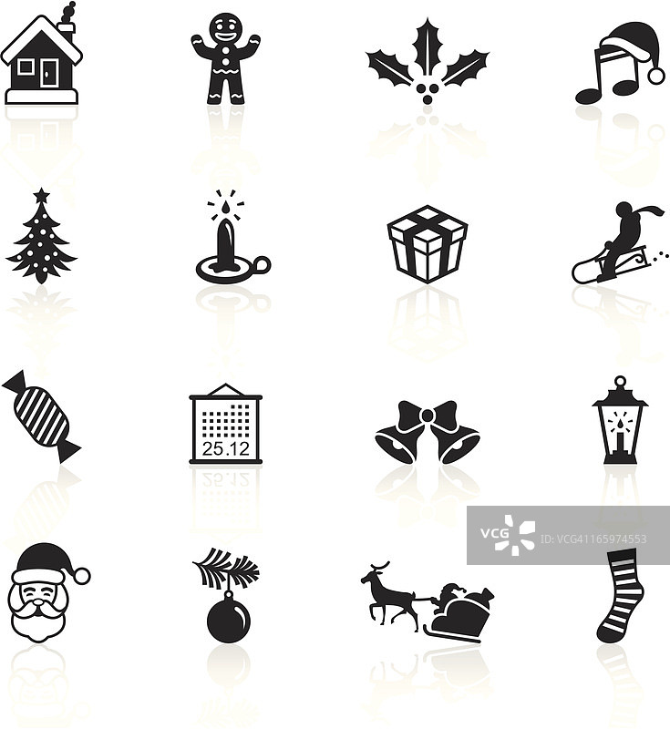 黑色剪影 - 圣诞节图片素材