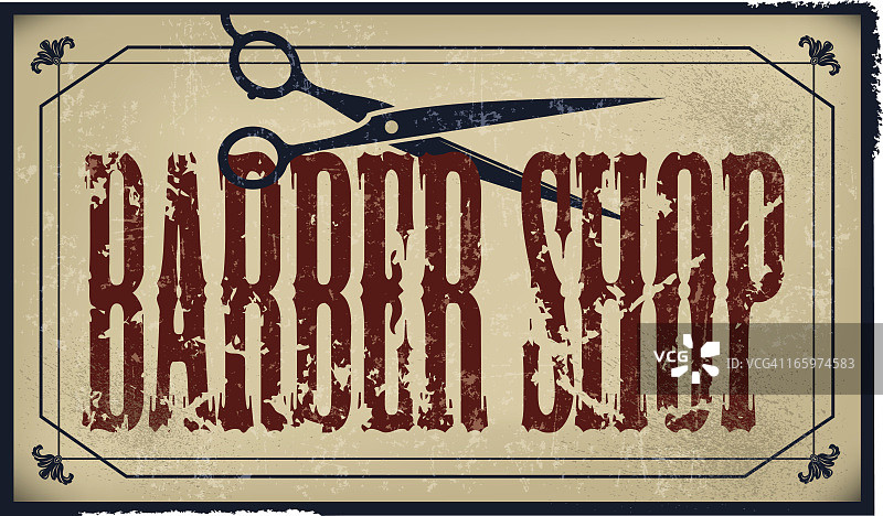 复古理发店招牌图片素材