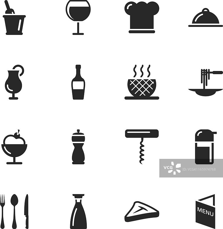 餐厅剪影图标图片素材