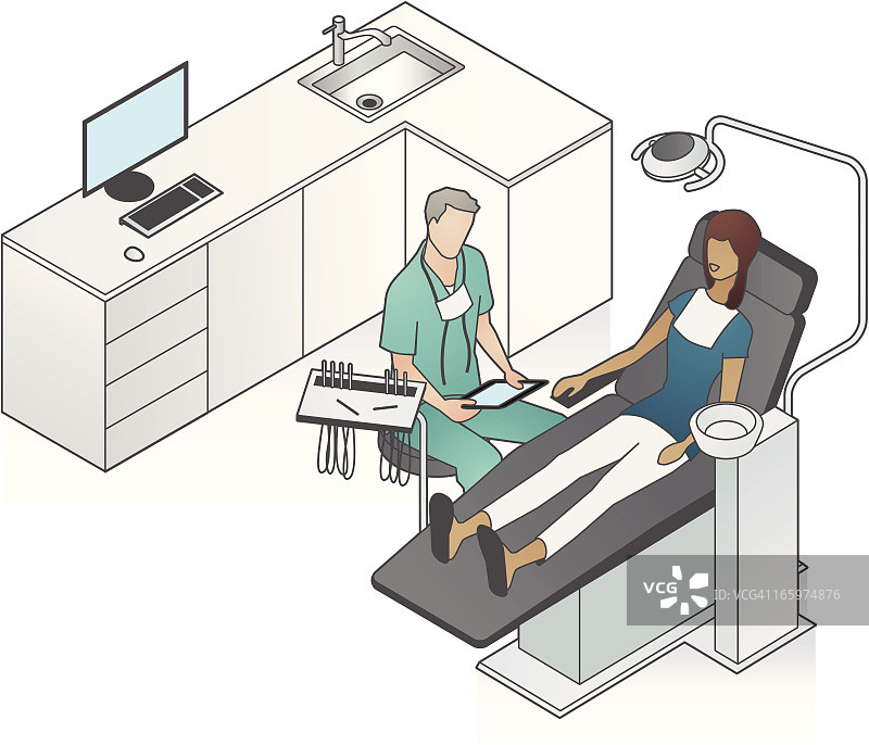 牙医与患者插图图片素材