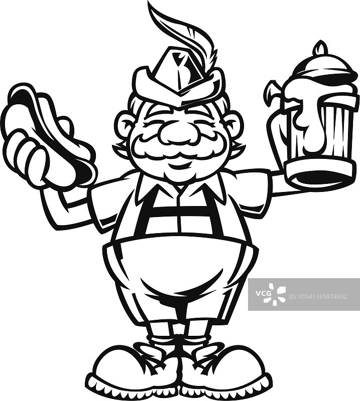 黑白啤酒节男人图片素材