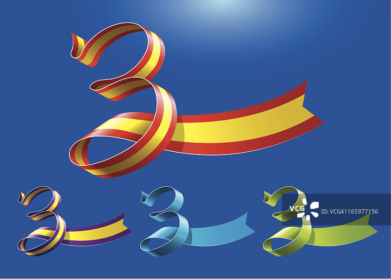 三周年彩带艺术图片素材