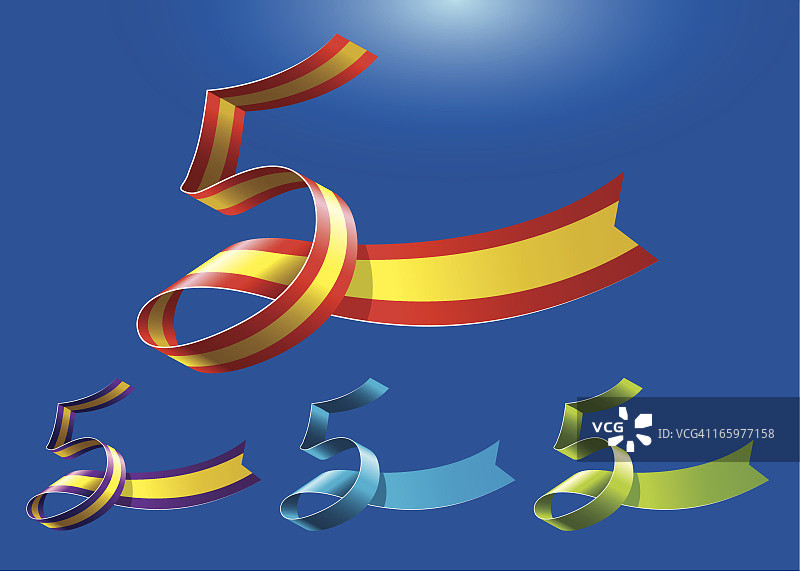 五周年纪念彩带艺术图片素材