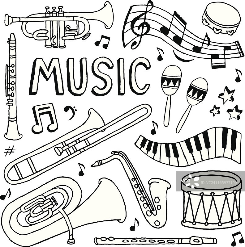 音乐涂鸦图片素材