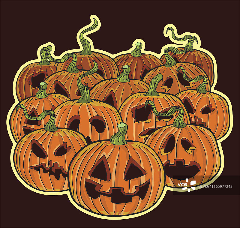 万圣节南瓜插画图片素材