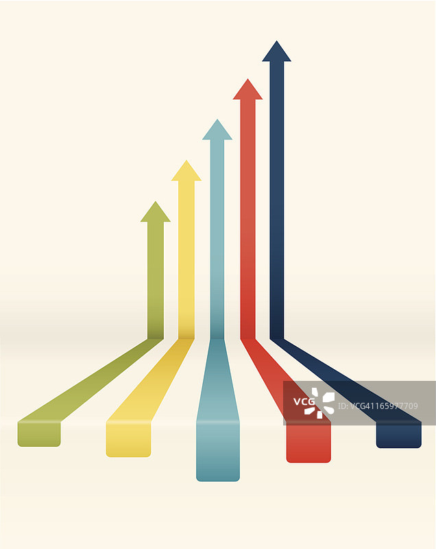 上升的彩色箭头图表图片素材