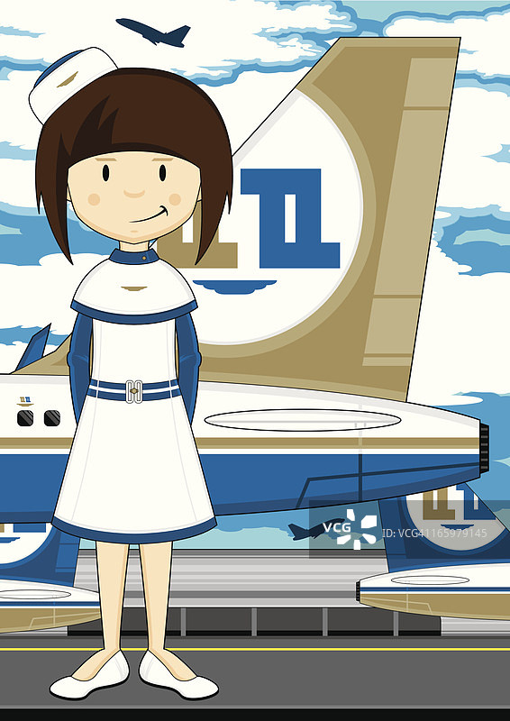 机场里的可爱空姐图片素材