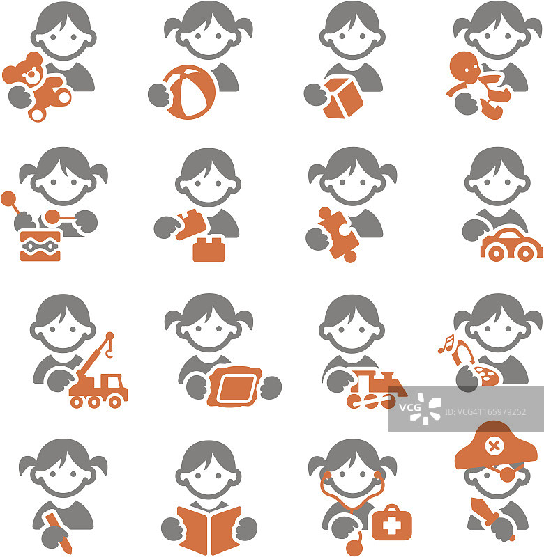 橙色和灰色玩具图标图片素材