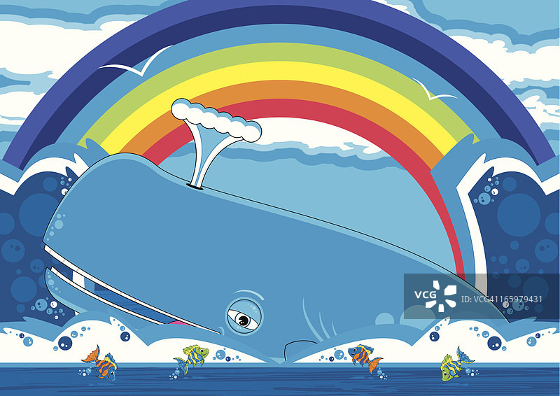 抹香鲸与鱼群场景图片素材