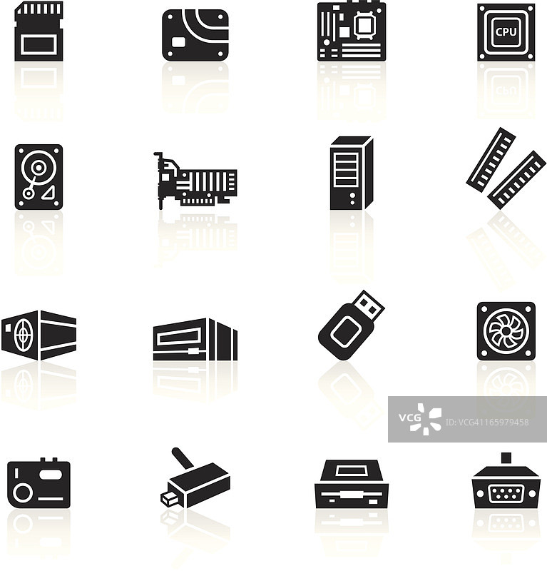 黑色符号 - 电脑零件图片素材