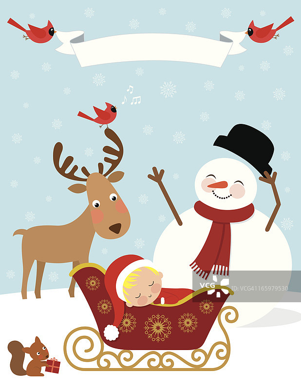 宝宝的第一个圣诞节/冬季图片素材