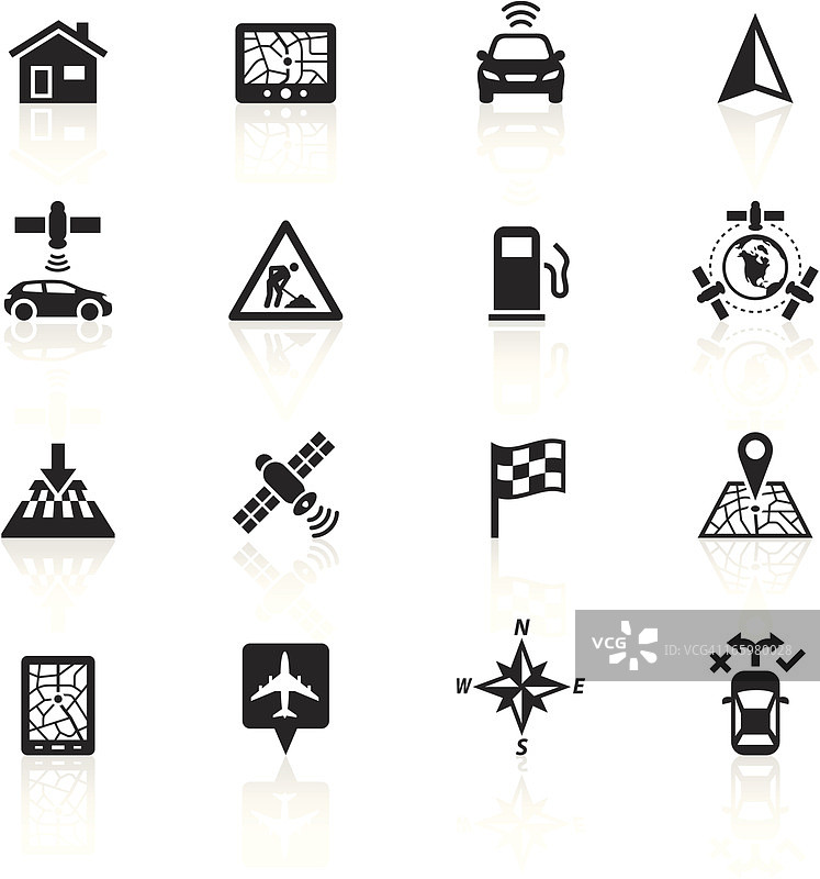 黑色符号-GPS导航图片素材