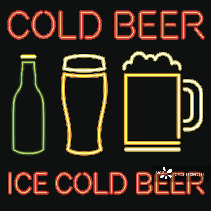 霓虹啤酒标志图片素材