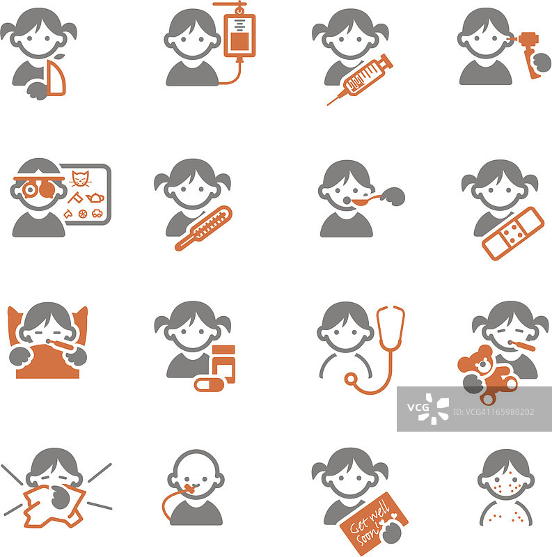 生病儿童医疗图标图片素材