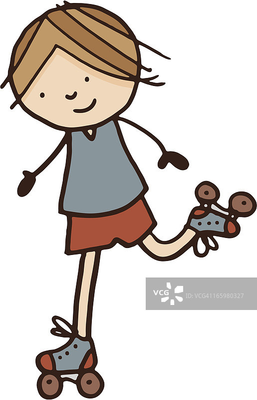 男孩玩轮滑图片素材