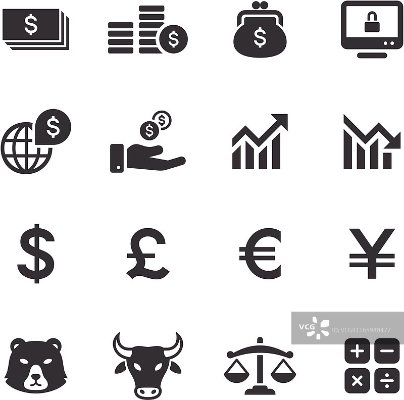 单色图标集|银行与金融图片素材