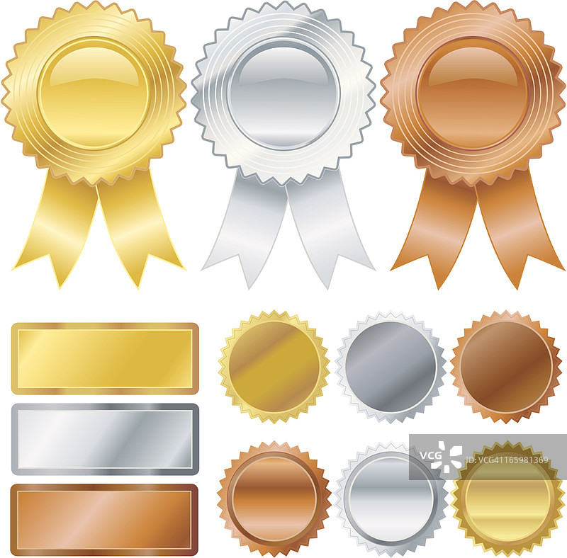 金银铜奖章图片素材