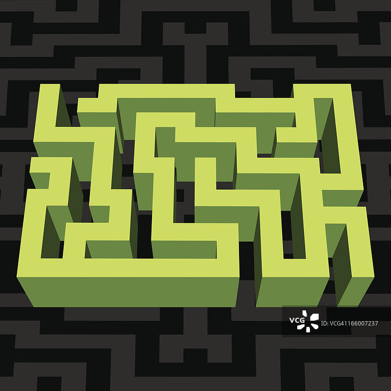 绿色3D迷宫图片素材