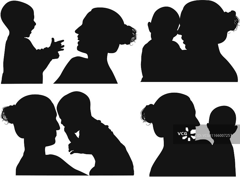 母亲和婴儿的多重影像图片素材