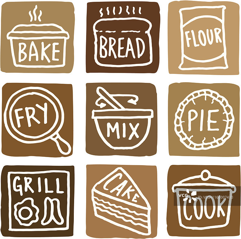 烘焙和烹饪图标块图片素材