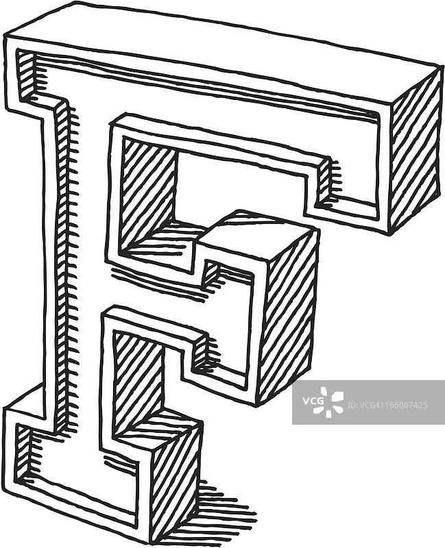 大写字母F的绘画图片素材