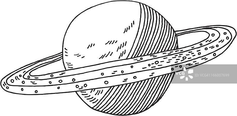 土星行星绘画图片素材