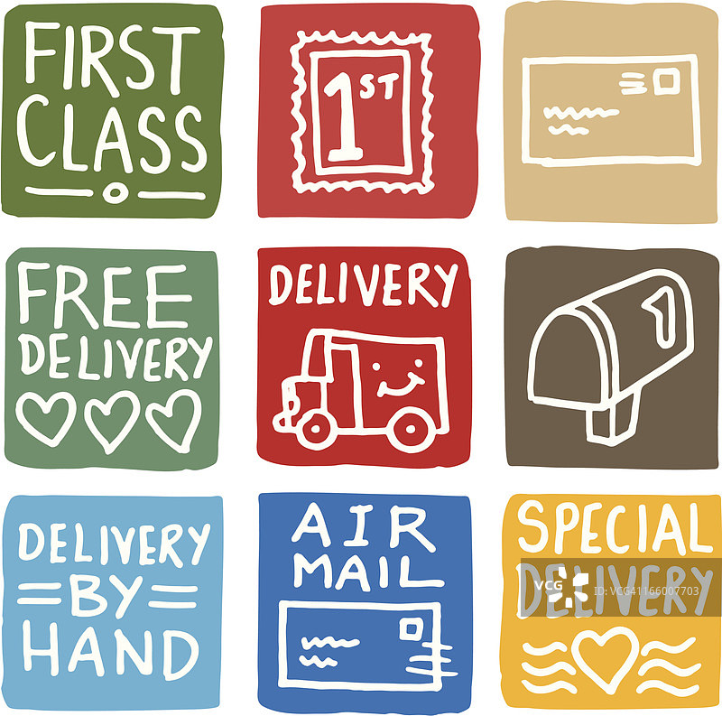 配送图标组合图片素材