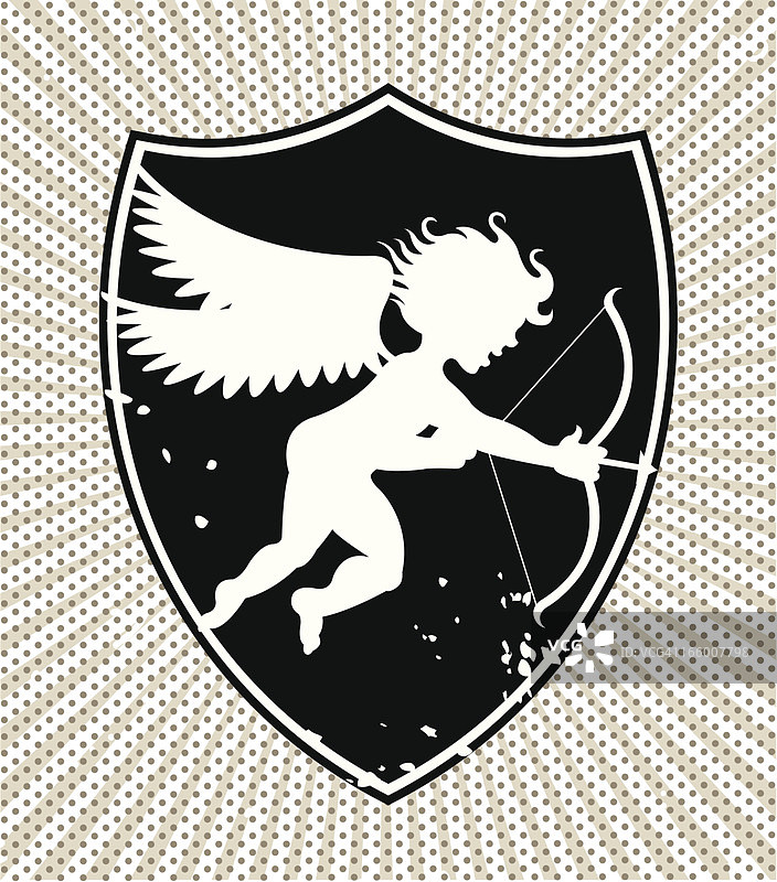 丘比特剪影图片素材