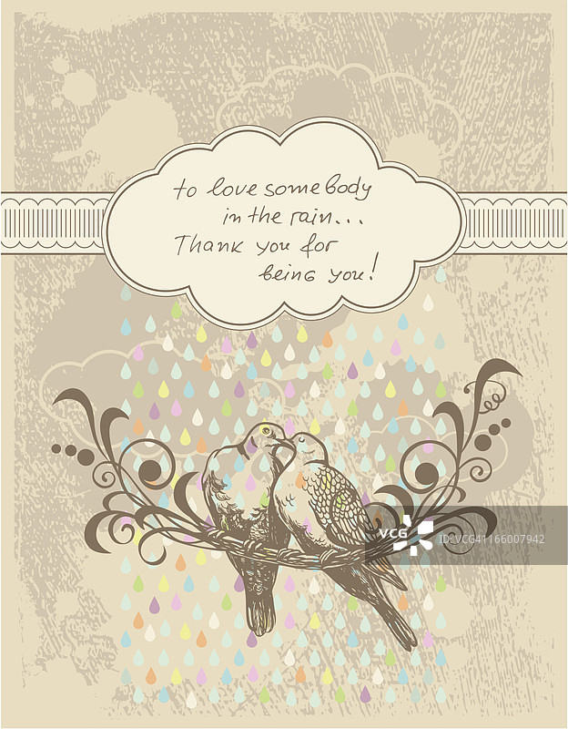 鸽子与雨图片素材