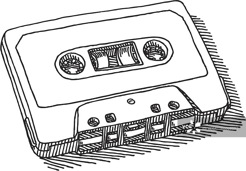 卡式录音带绘画图片素材