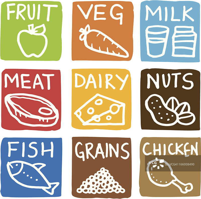 美食图标组合图片素材