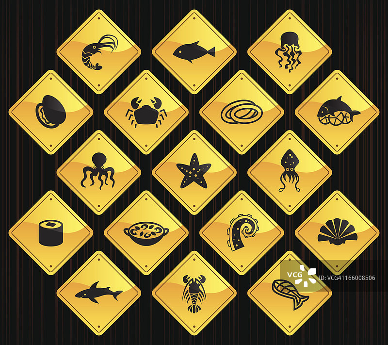 黄色路标 - 海鲜图片素材