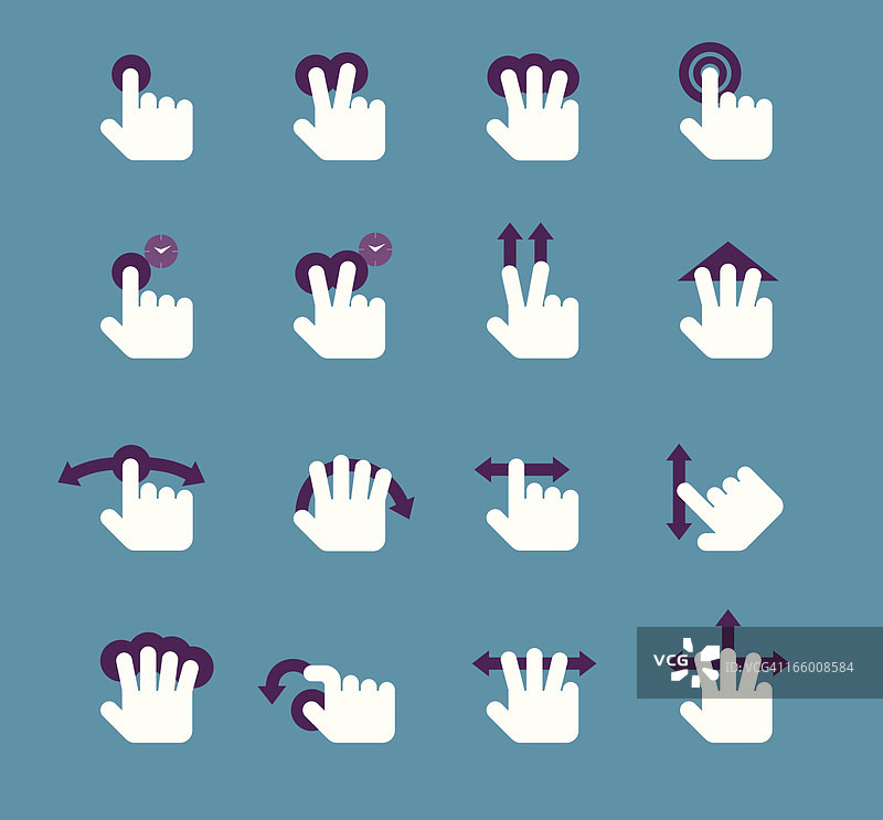 手势图标集图片素材
