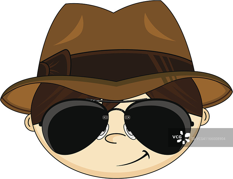 戴酷炫墨镜的小探险家图片素材