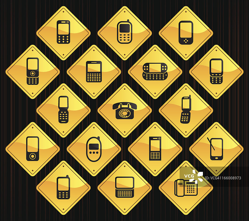 黄色路标——电话图片素材