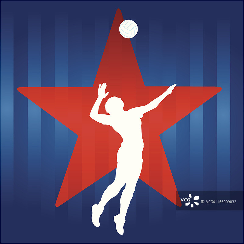 排球明星发球背景图片素材