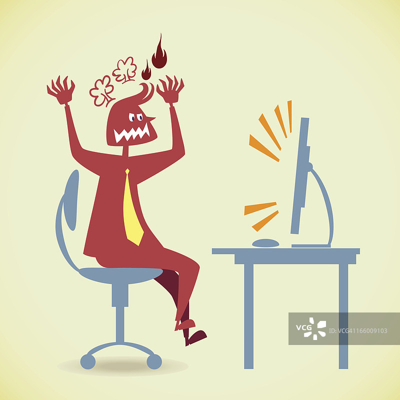 愤怒的男人使用电脑图片素材